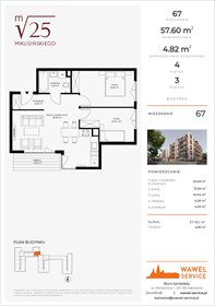 rzut mieszkanie na sprzedaż 58m2 mieszkanie Katowice, Mikusińskiego 25