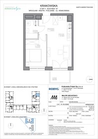 rzut mieszkanie na sprzedaż 37m2 mieszkanie Wrocław, Krzyki, Krakowska 112