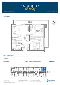 rzut mieszkanie na sprzedaż 53m2 mieszkanie Mechelinki, Wielopole 36-38