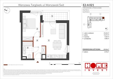 rzut mieszkanie na sprzedaż 42m2 mieszkanie Warszawa, Targówek, ul. Warszawski Świt
