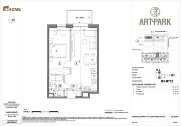 rzut mieszkanie na sprzedaż 43m2 mieszkanie Łódź, Polesie, Wołowa 4A