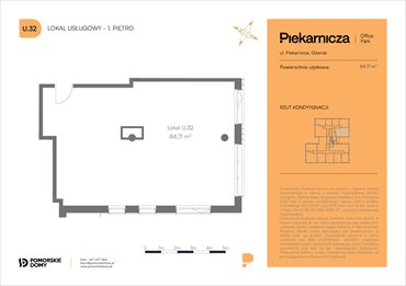 rzut mieszkanie na sprzedaż 85m2 mieszkanie Gdańsk, Morena, Piekarnicza 6