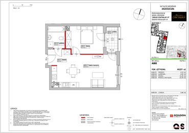 rzut mieszkanie na sprzedaż 45m2 mieszkanie Warszawa, Ursus, ul. Gierdziejewskiego 23