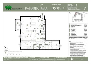 rzut mieszkanie na sprzedaż 91m2 mieszkanie Warszawa, Ursus, Ryżowa