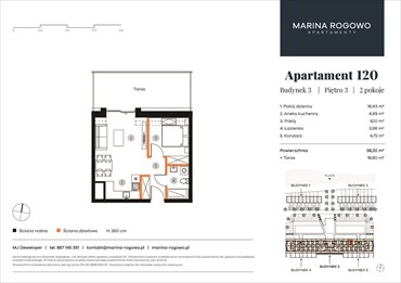 rzut mieszkanie na sprzedaż 38m2 mieszkanie Rogowo, Rogowo 65