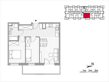 rzut mieszkanie na sprzedaż 50m2 mieszkanie Kraków, Mistrzejowice, Os. Piastów 77