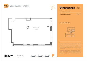 rzut mieszkanie na sprzedaż 84m2 mieszkanie Gdańsk, Morena, Piekarnicza 6
