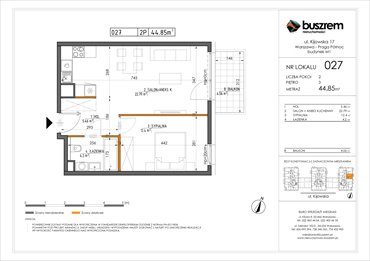 rzut mieszkanie na sprzedaż 45m2 mieszkanie Warszawa, Praga Północ, Kijowska 17