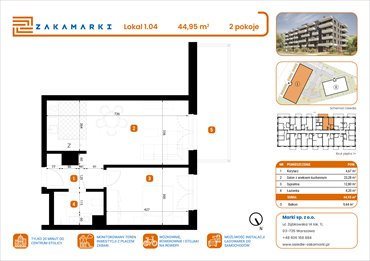rzut mieszkanie na sprzedaż 45m2 mieszkanie Marki, Aleja Józefa Piłsudskiego 102
