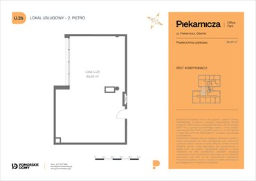 rzut mieszkanie na sprzedaż 86m2 mieszkanie Gdańsk, Morena, Piekarnicza 6