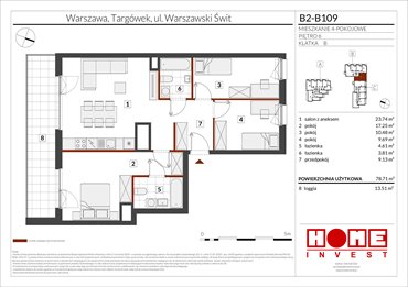 rzut mieszkanie na sprzedaż 79m2 mieszkanie Warszawa, Targówek, ul. Warszawski Świt 12