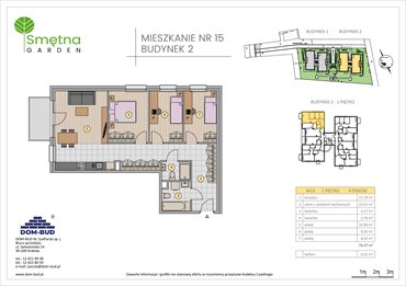 rzut mieszkanie na sprzedaż 76m2 mieszkanie Kraków, Bronowice Wielkie, Smętna 1