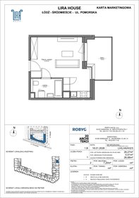 rzut mieszkanie na sprzedaż 26m2 mieszkanie Łódź, Pomorska 108