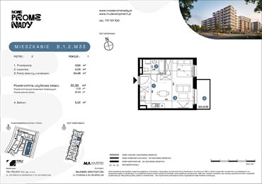 rzut mieszkanie na sprzedaż 32m2 mieszkanie Wrocław, Kleczków, ul. Czochralskiego/ Miłosza
