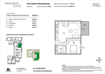 rzut mieszkanie na sprzedaż 42m2 mieszkanie Łódź, Bałuty-Doły, ul. Górnicza 12/14
