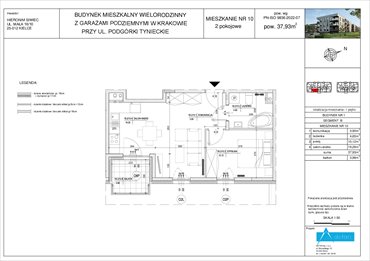 rzut mieszkanie na sprzedaż 38m2 mieszkanie Kraków, Dębniki, Podgórki Tynieckie