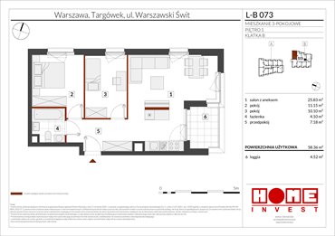 rzut mieszkanie na sprzedaż 58m2 mieszkanie Warszawa, Targówek, ul. Warszawski Świt