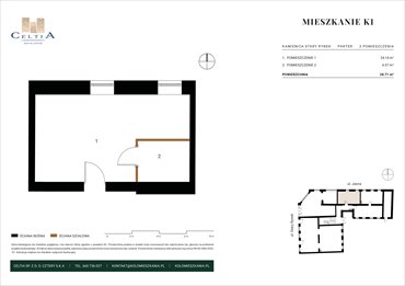 rzut mieszkanie na sprzedaż 29m2 mieszkanie Koło, Stary Rynek 26