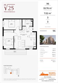 rzut mieszkanie na sprzedaż 56m2 mieszkanie Katowice, Mikusińskiego 25