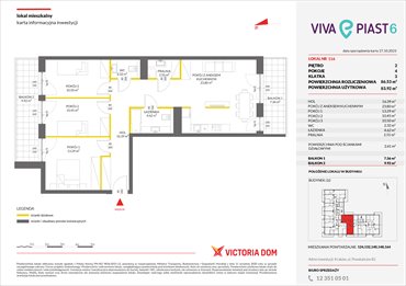 rzut mieszkanie na sprzedaż 87m2 mieszkanie Kraków, Mistrzejowice, ul. Piasta