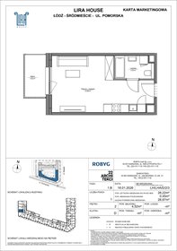 rzut mieszkanie na sprzedaż 28m2 mieszkanie Łódź, Pomorska 108