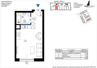 rzut mieszkanie na sprzedaż 29m2 mieszkanie Łódź, Retkinia, Maratońska 49C
