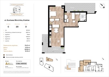 rzut mieszkanie na sprzedaż 70m2 mieszkanie Kraków, Wzgórza Krzesławickie, Gustawa Morcinka
