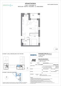 rzut mieszkanie na sprzedaż 43m2 mieszkanie Wrocław, Krzyki, Krakowska 112