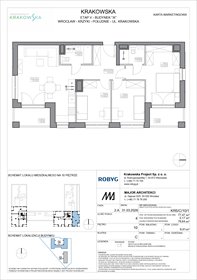 rzut mieszkanie na sprzedaż 77m2 mieszkanie Wrocław, Krzyki, Krakowska 112