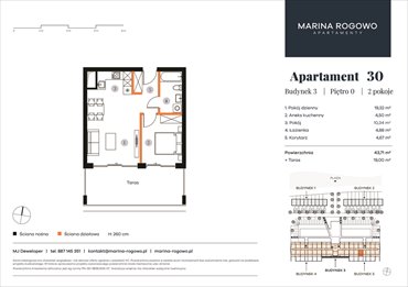 rzut mieszkanie na sprzedaż 44m2 mieszkanie Rogowo, Rogowo 65