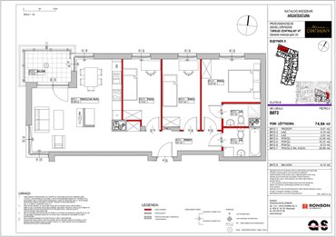 rzut mieszkanie na sprzedaż 75m2 mieszkanie Warszawa, Ursus, ul. Gierdziejewskiego 23