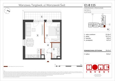 rzut mieszkanie na sprzedaż 39m2 mieszkanie Warszawa, Targówek, ul. Warszawski Świt