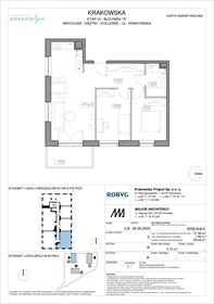 rzut mieszkanie na sprzedaż 58m2 mieszkanie Wrocław, Krzyki, Krakowska 112