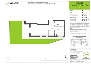rzut mieszkanie na sprzedaż 33m2 mieszkanie Rumia, Janowo, Błoń Janowskich