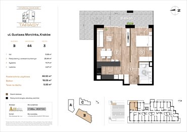 rzut mieszkanie na sprzedaż 47m2 mieszkanie Kraków, Wzgórza Krzesławickie, Gustawa Morcinka