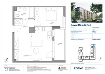 rzut mieszkanie na sprzedaż 45m2 mieszkanie Warszawa, Wilanów, Sarmacka