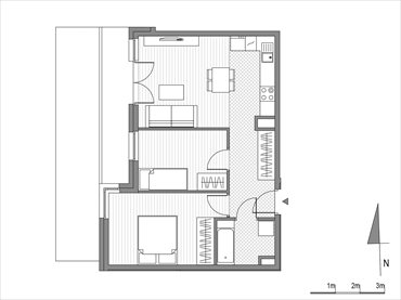 rzut mieszkanie na sprzedaż 45m2 mieszkanie Kraków, Prądnik Biały, Meiera 16E