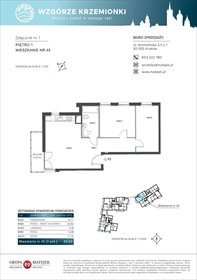 rzut mieszkanie na sprzedaż 63m2 mieszkanie Kraków, Podgórze, Jerozolimska 4