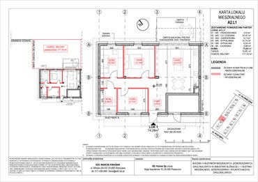 rzut mieszkanie na sprzedaż 74m2 mieszkanie Tarczyn, Przypki, Postępu 23