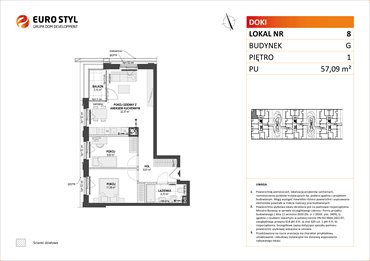 rzut mieszkanie na sprzedaż 57m2 mieszkanie Gdańsk, Śródmieście, ks. Jerzego Popiełuszki/Rybaki Górne