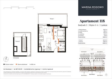 rzut mieszkanie na sprzedaż 41m2 mieszkanie Rogowo, Rogowo 65