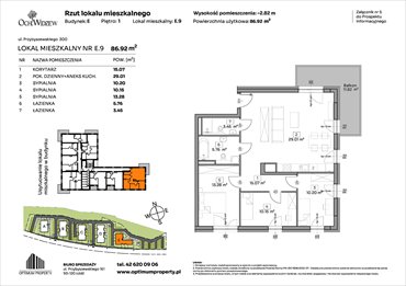 rzut mieszkanie na sprzedaż 87m2 mieszkanie Łódź, Widzew, Przybyszewskiego 292-300