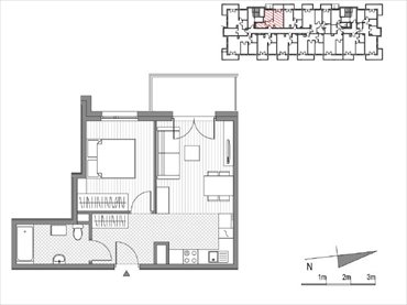 rzut mieszkanie na sprzedaż 38m2 mieszkanie Kraków, Mistrzejowice, Os. Piastów 77