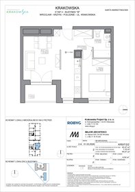 rzut mieszkanie na sprzedaż 43m2 mieszkanie Wrocław, Krzyki, Krakowska 112