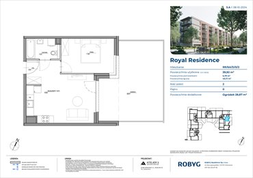 rzut mieszkanie na sprzedaż 40m2 mieszkanie Warszawa, Wilanów, Sarmacka