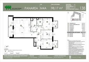 rzut mieszkanie na sprzedaż 98m2 mieszkanie Warszawa, Ursus, Ryżowa