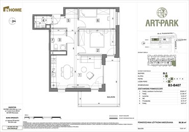 rzut mieszkanie na sprzedaż 56m2 mieszkanie Łódź, Polesie, Wołowa 4A