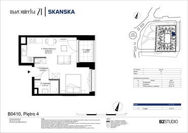 rzut mieszkanie na sprzedaż 31m2 mieszkanie Kraków, Krowodrza, ul. Mazowiecka 21