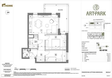 rzut mieszkanie na sprzedaż 54m2 mieszkanie Łódź, Polesie, Wołowa 4A