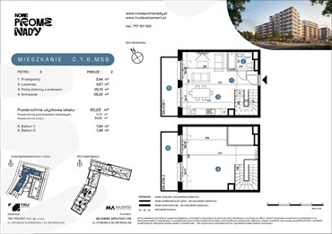rzut mieszkanie na sprzedaż 60m2 mieszkanie Wrocław, Kleczków, ul. Czochralskiego/ Miłosza
